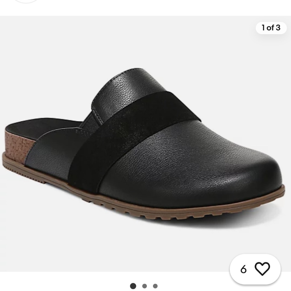 VIONIC Leather Mules - Ambrosia Women's Black. Size 5 Medium. EUC